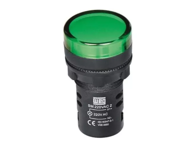 FOCOS PILOTO 22MM VERDE VOLTAJE 220-110-24V