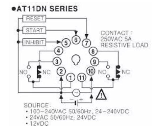 Timer Análogo 11 Pines Multifuncion 24-240 Vac/dc At11dn AUTONICS