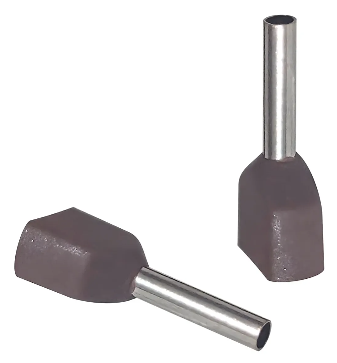 TE1510-TERMINAL FERRUL DOBLES PARA CABLE CAL.16 GRIS (100PZ)