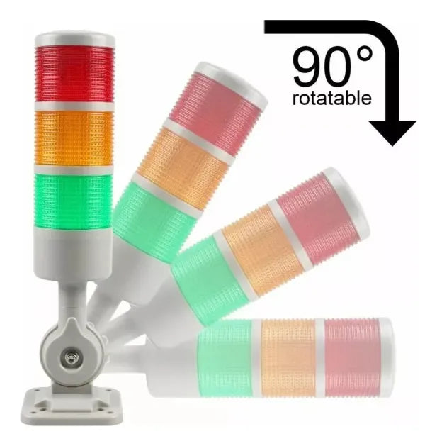 Torreta Led Industrial 3 Colores + Sonido Alarma 110-220 Vca