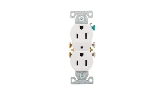 RECEPTACULO DUPLEX Y SUJETADOR MARFIL 2P 3H 15A 125V