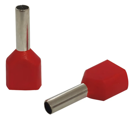 TE7510-TERMINAL FERRUL DOBLE PARA CABLE CAL.18 ROJA (100PZ)