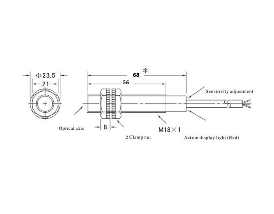 Sensor Fotoelectrico Proximidad Difuso Npn 6-36v E3fds30c4