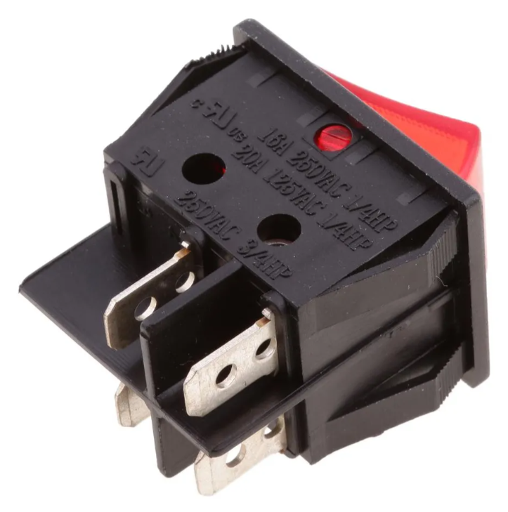 Interruptor Boton De Encendido Y Apagado Iluminado Rojo 4 puntas