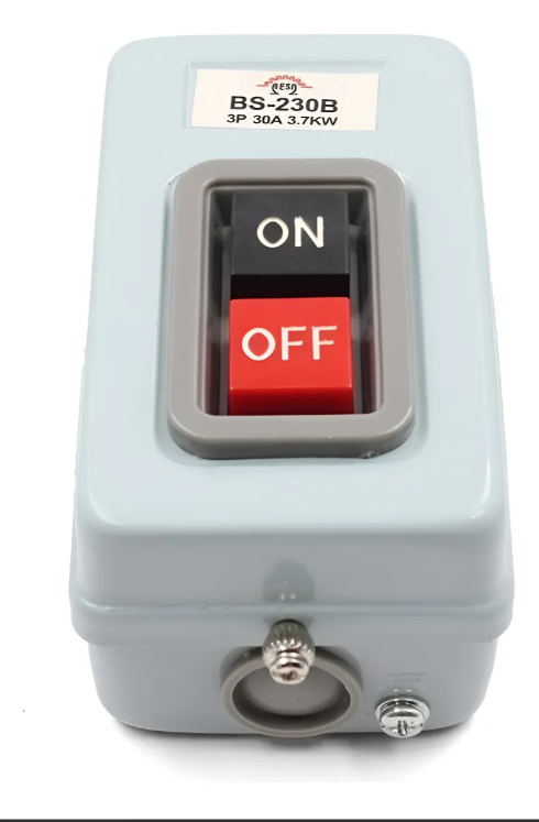 Interruptor Tipo Botonera 30amp Arranque paro  En Caja Metálica Gris