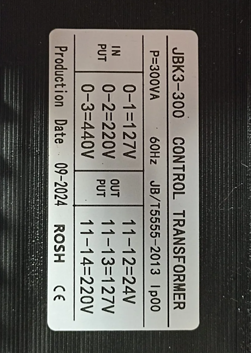 Transformador De Control 300VA PRIMARIO:127-220-440v SECUANDARIO:24-127-220v