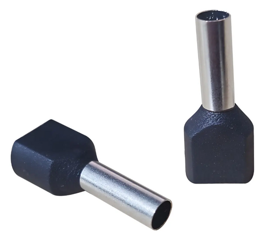 TE4009-TERMINAL FERRUL DOBLE CAL.12 NEGRA (100PZ)
