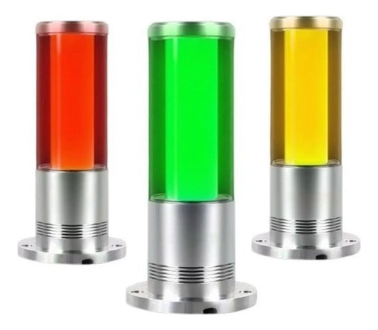 Torreta Led Tres Colores Con Zumbador 110-220 Vac Aluminio