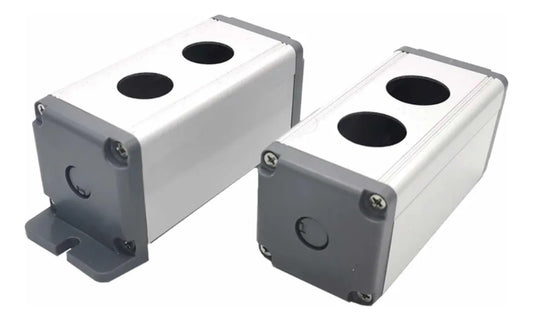 Caja Botonera Metálica Aluminio 2 Orificios